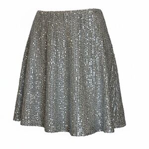 NWOT LOFT Silver Sequin Mini Skirt Size 4